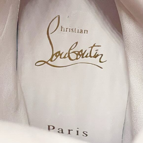 Christian Louboutin Black Leather Suede Santia Botta 85 Knee High Boot EU 36.5 - Picture 13 of 13